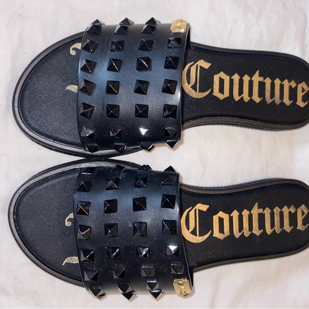 Juicy Couture Black Studded Slide Sandals